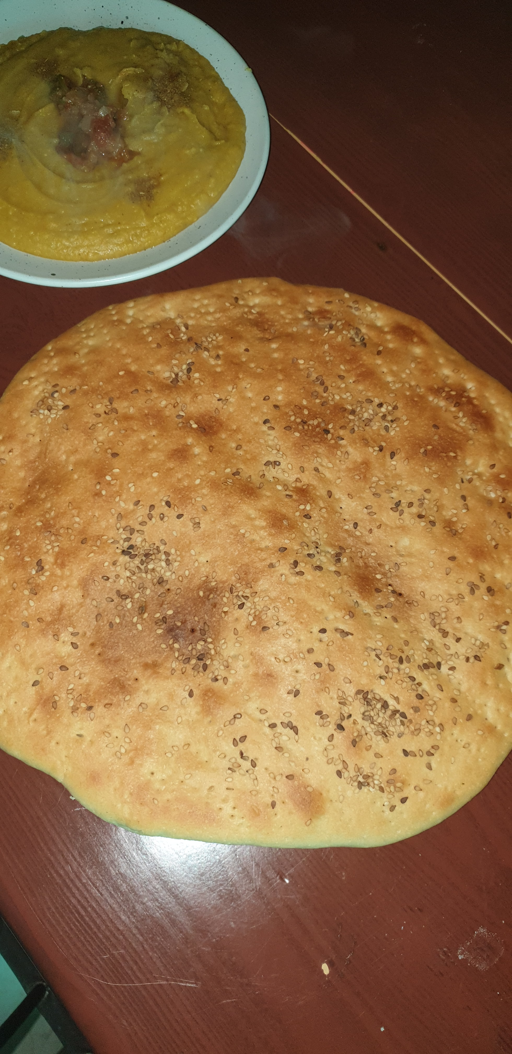 فول افغاني مع خبز التميس الافغاني