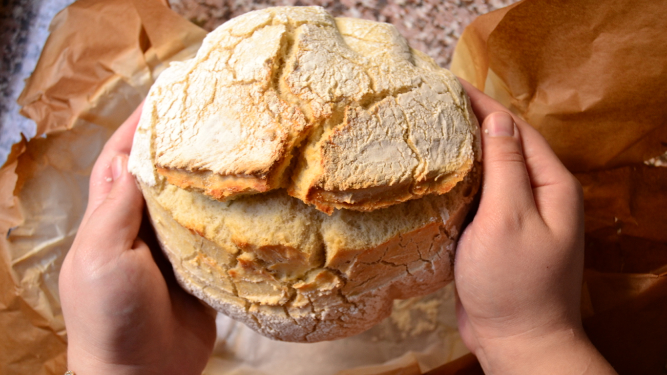 خبز بدون عجن